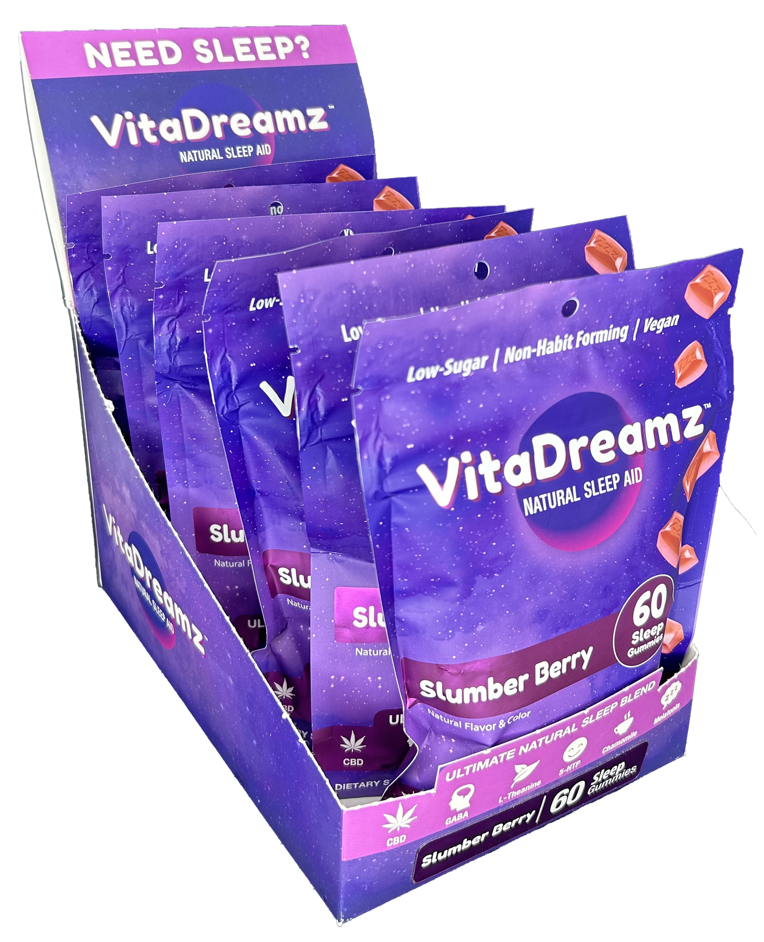 60ct - Sleep Gummies - Box of 6 Bags ($25 per Bag)