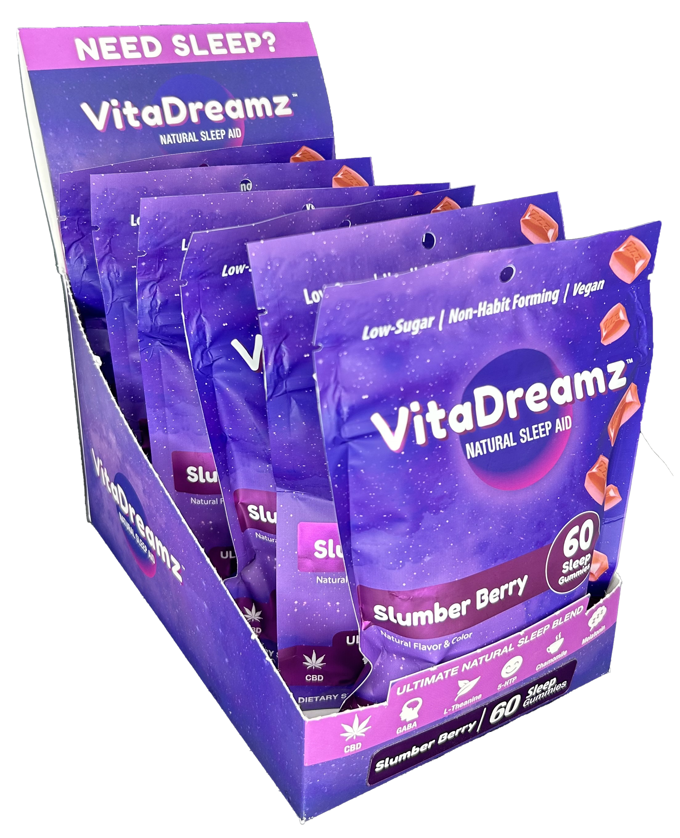 60ct - Sleep Gummies - Box of 6 Bags ($25 per Bag)