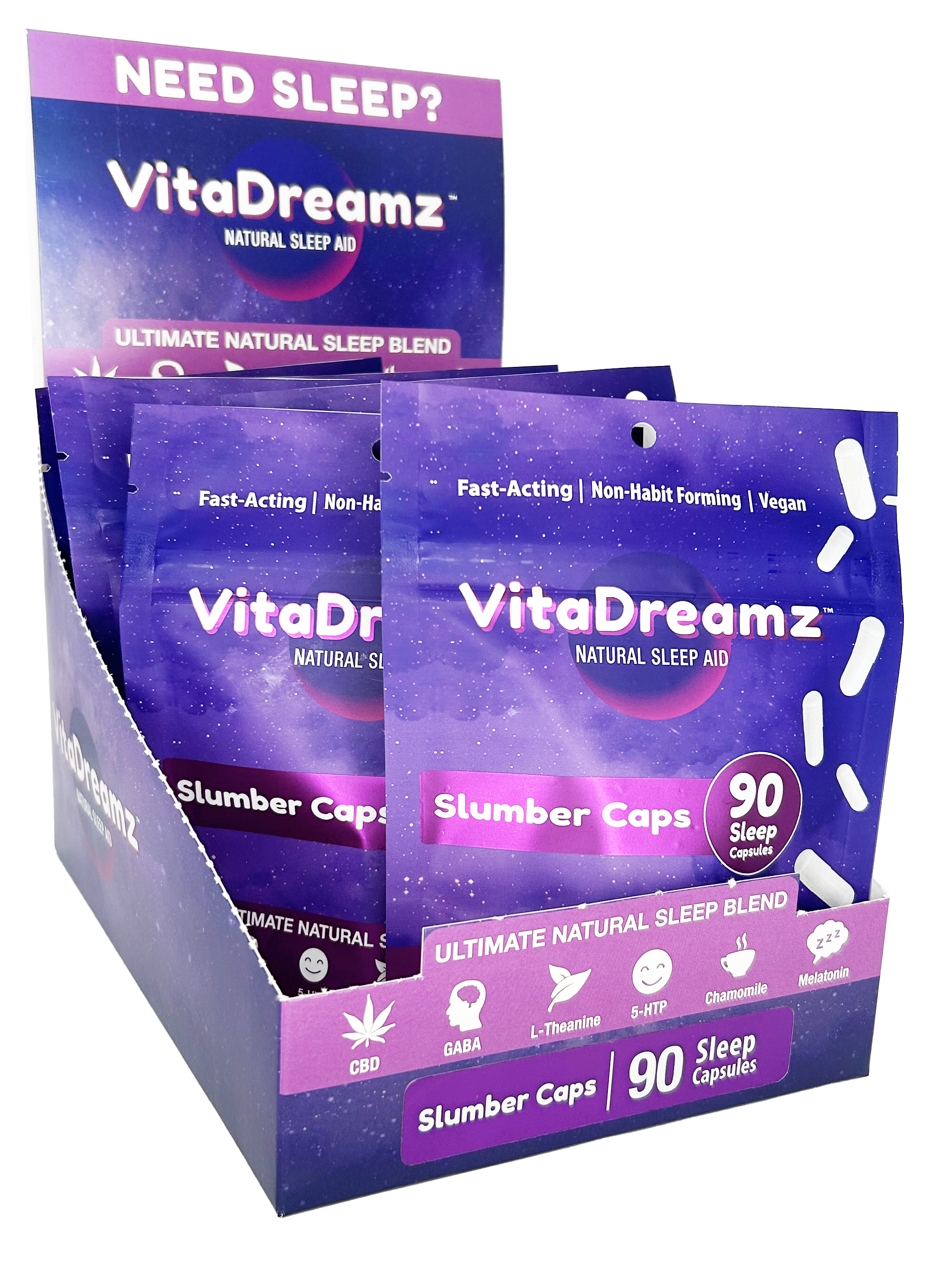 90ct -  Slumber Caps - Box of 8 Bags ($27.50 per Bag)